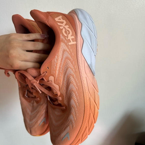 Hoka Women's Coral and White Athletic Shoes - Picture 3 of 9